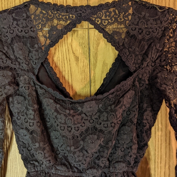 COPY - A+F Collection Lacy Little Black Dress sz Small - Picture 5 of 7